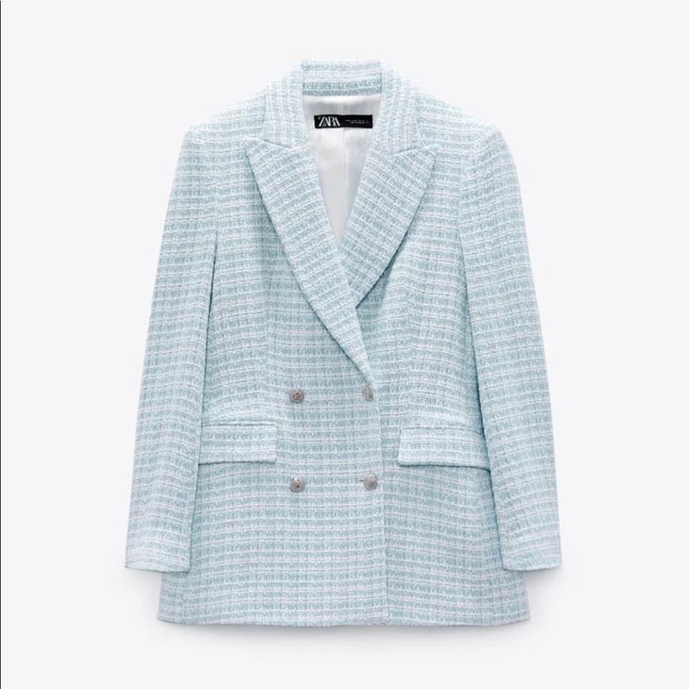 ZARA textured plaid  blazer